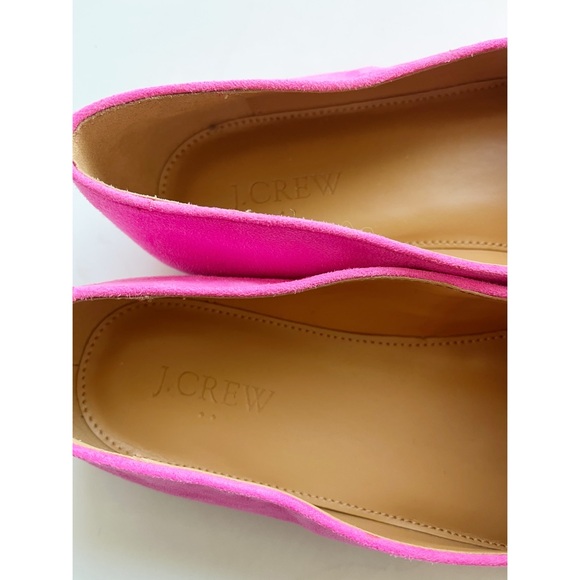 J Crew NEW bright pink suede tassel loafers 8.5 - Picture 4 of 7